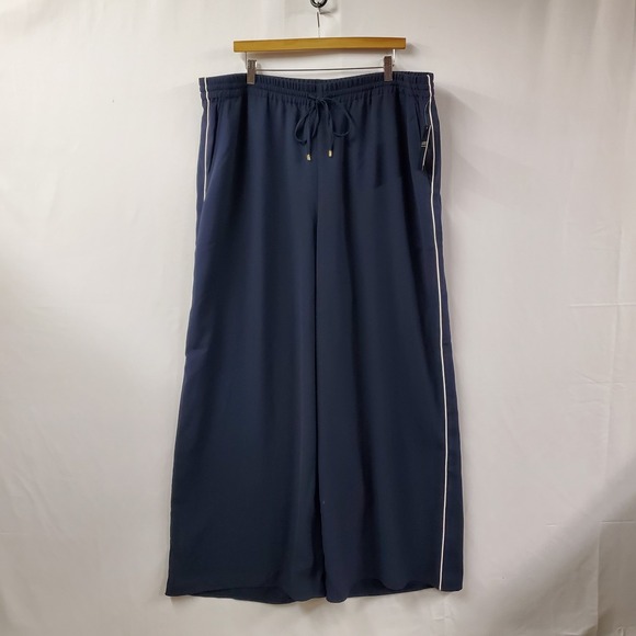 Ralph Lauren Black Label Pants - Lauren Ralph Lauren Black Label Wide Leg Pants Women XXL Side Stripe Lounge
